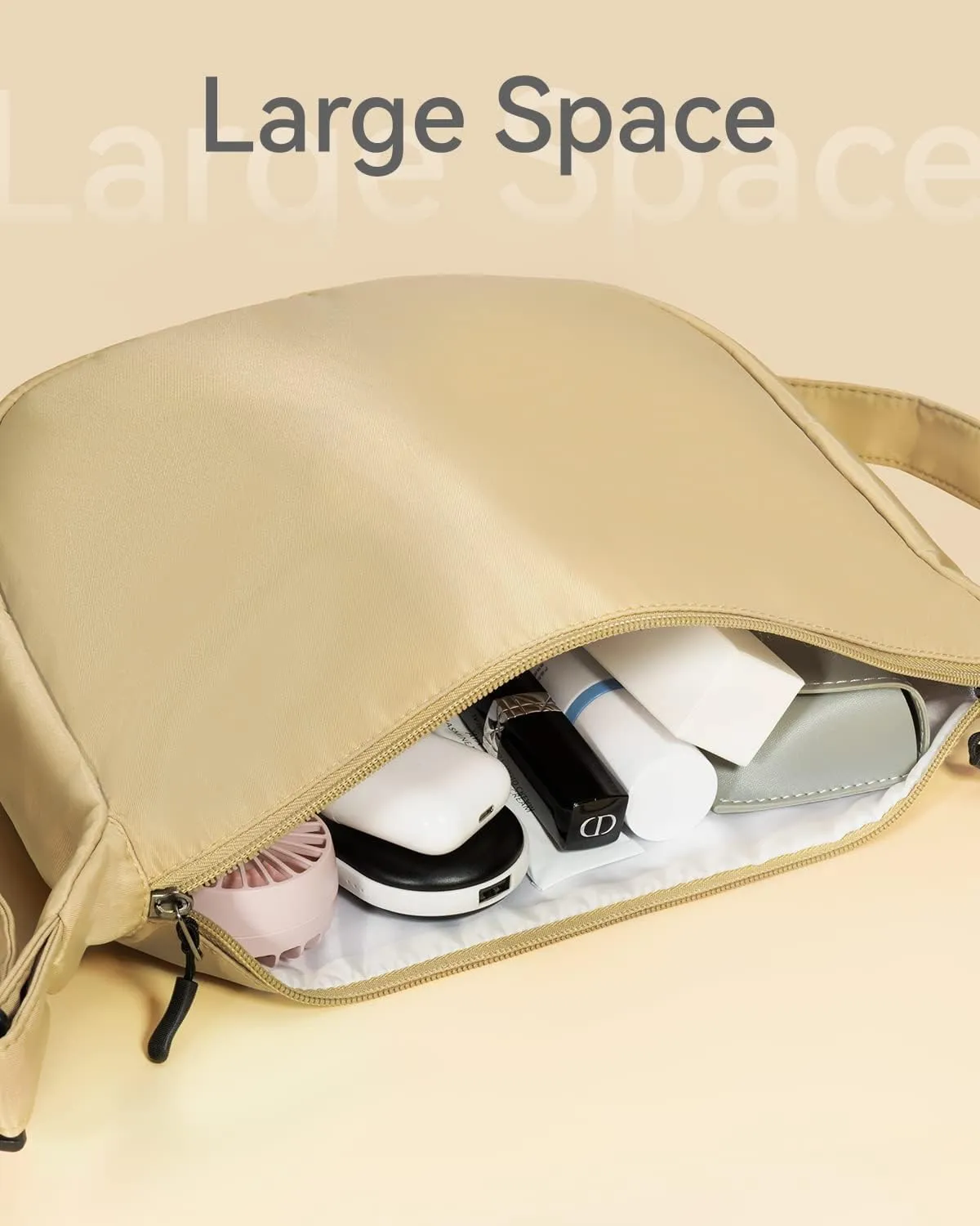 Small Sling Crossbody Bag for Women Men Trendy, Mini Crescent Bag with Adjustable Strap, 2 Zippers Lightweight Nylon Bag