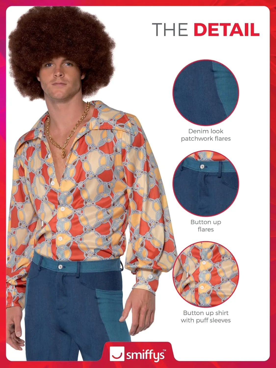 Smiffys Men 1970s Retro Costume