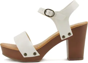 Soda CHIVAS ~ Women's Bold Buckles Studded Wedge Sandal