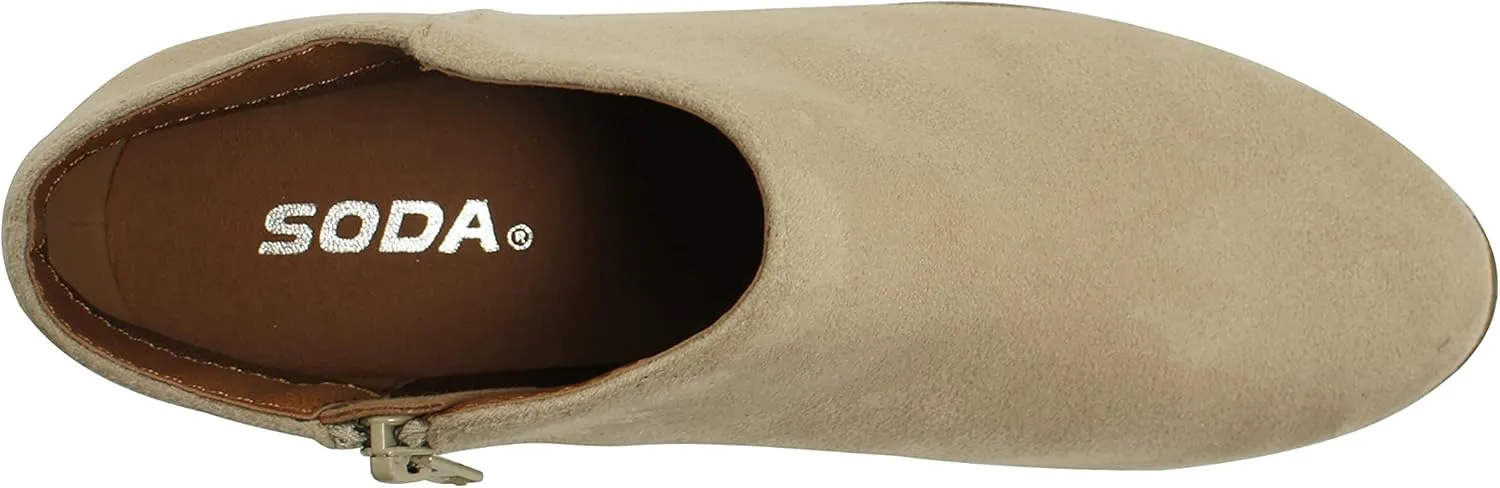 Soda Mug - Western Inspired Bootie w/Zipper and Chucky Low Stacked Heels
