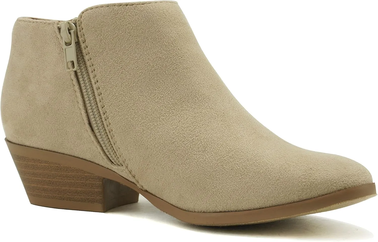 Soda Mug - Western Inspired Bootie w/Zipper and Chucky Low Stacked Heels