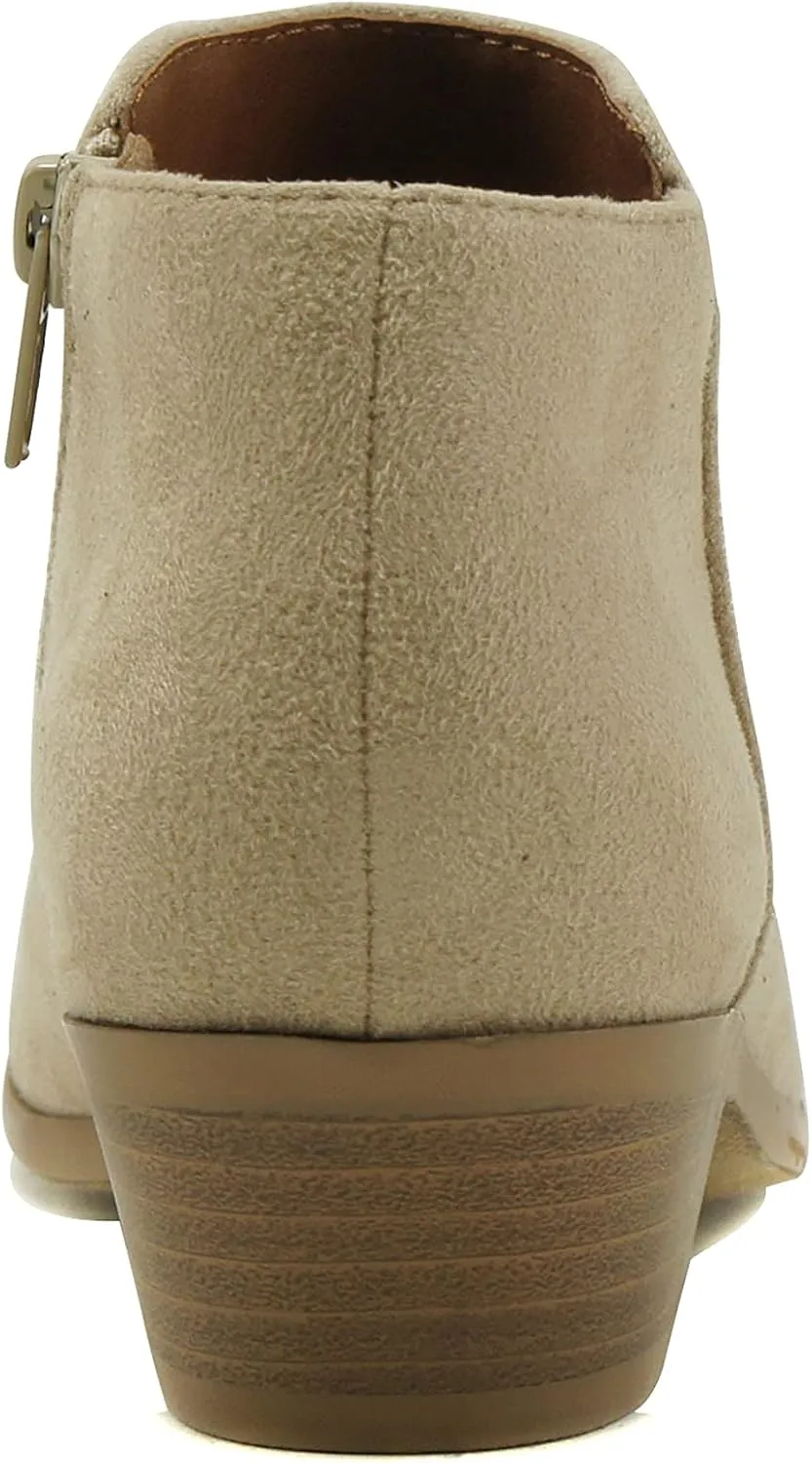 Soda Mug - Western Inspired Bootie w/Zipper and Chucky Low Stacked Heels