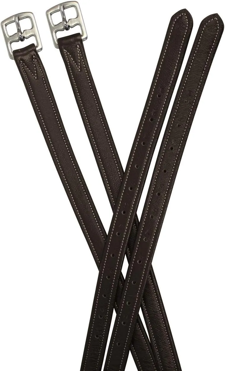 Soft Leather Stirrup Leathers with Stainless Steel Hardware, These 1" Wide Leathers Come with a One-Year Warranty.-Pair