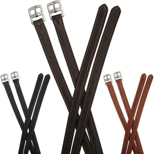 Soft Leather Stirrup Leathers with Stainless Steel Hardware, These 1" Wide Leathers Come with a One-Year Warranty.-Pair