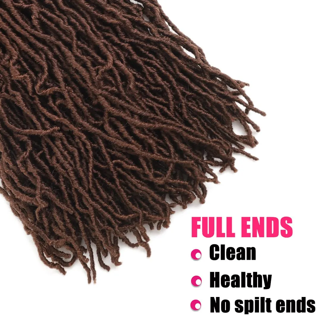 Soft Locs Crochet Hair 18 Inch 6 Packs Faux Locs Natural Brown Color Crochet Hair Synthetic Hair Extension for Women (18inch, 30#)