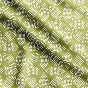 Soimoi Dotted Floral Print - Green, Canvas Fabric Material - 56 Inch Wide, 1 Yard, Unstitched Fabric for Upholstery, Bags, Workwear and Outdoor Gear.