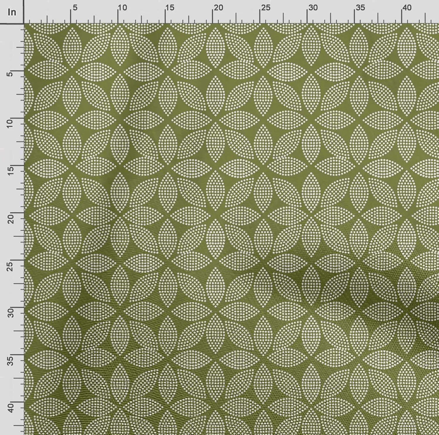 Soimoi Dotted Floral Print - Green, Canvas Fabric Material - 56 Inch Wide, 1 Yard, Unstitched Fabric for Upholstery, Bags, Workwear and Outdoor Gear.