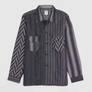 South2 West8 Jacquard Woven Patchwork Denim Over Shirt