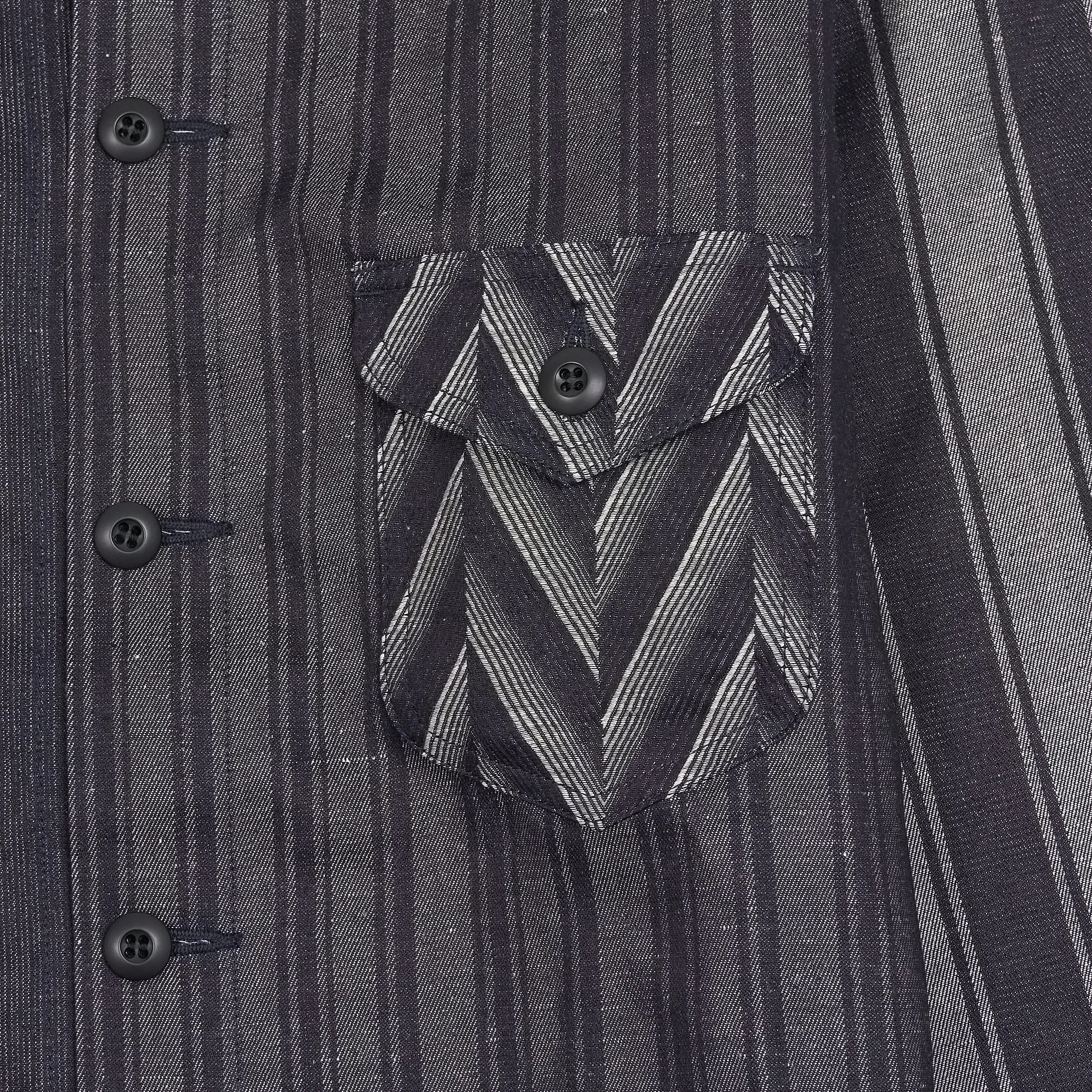 South2 West8 Jacquard Woven Patchwork Denim Over Shirt