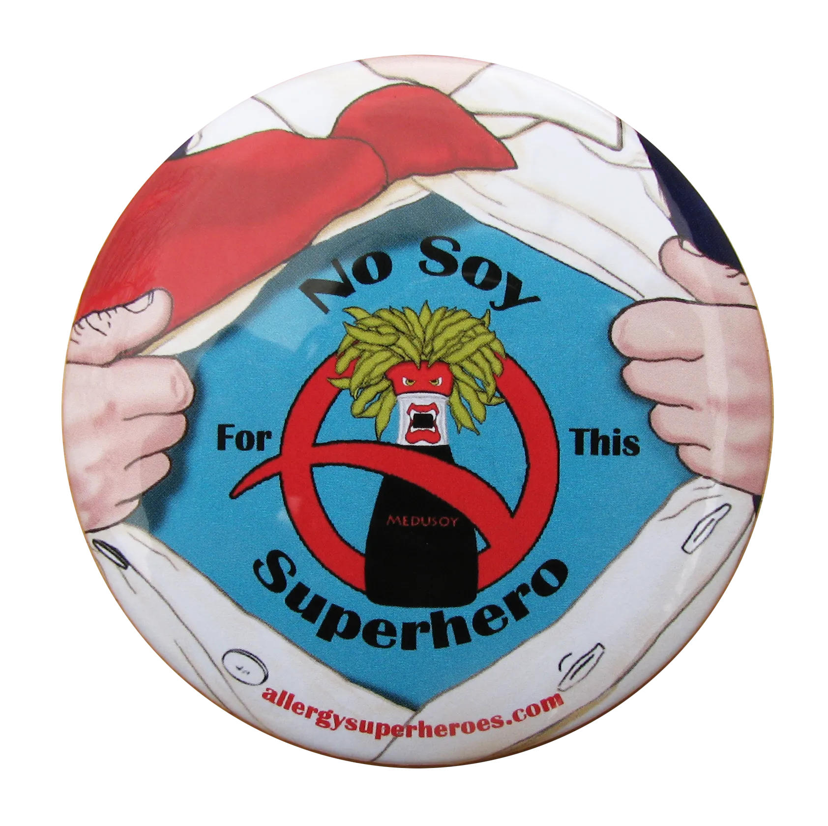 Soy Allergy Superhero Boy Button