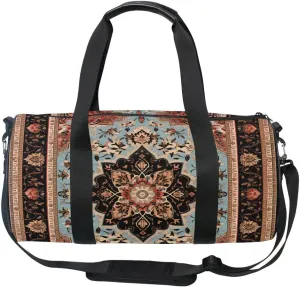 Sports Gym Bag Gym Duffle Bag Sport Bags for Men Women Arabian Arabic Pattern Durable Handle Luggage Bag