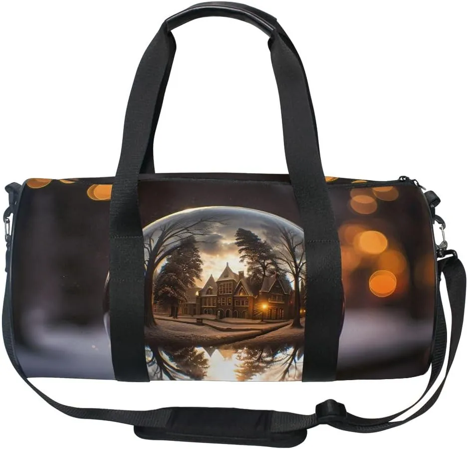 Sports Gym Bag Gym Duffle Bag Sport Bags for Men Women Crystal Ball Durable Handle Luggage Bag
