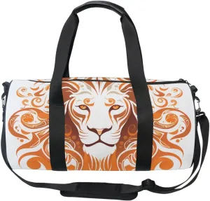 Sports Gym Bag Gym Duffle Bag Sport Bags for Men Women Lion Ethnic Durable Handle Luggage Bag