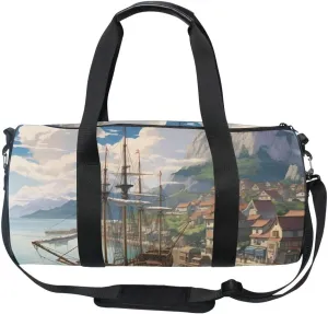 Sports Gym Bag Gym Duffle Bag Sport Bags for Men Women Sailing Sailboat Voyage Durable Handle Luggage Bag