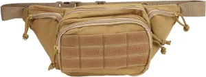 Sports Waist Bag Adjustable Breathable Nylon Chest Belt Bag Running Hiking (Khaki)