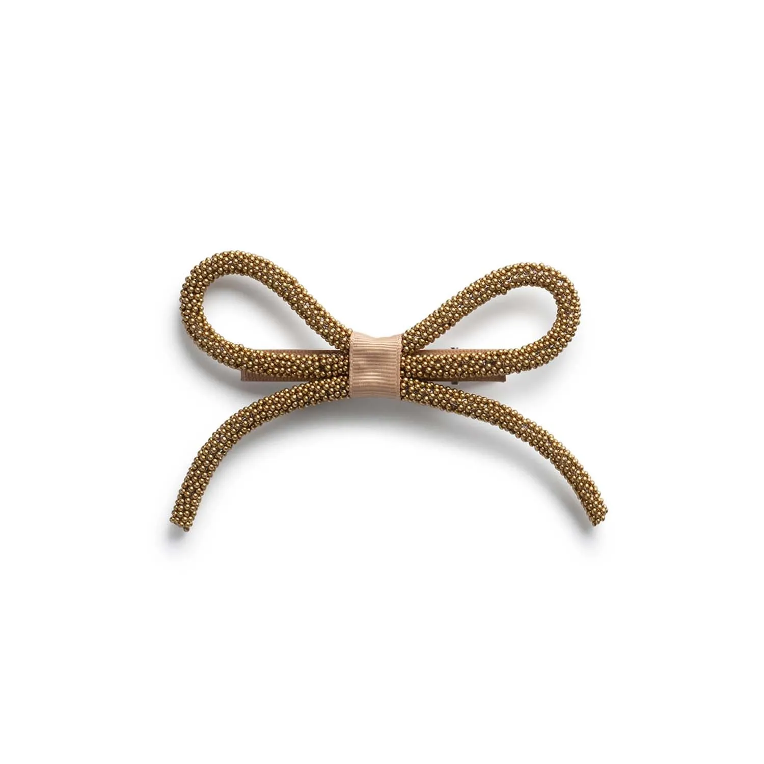 Sprinkle Pearl Bow Clip - Gold | Dainty Pearlized Beads for Any Look | Alligator Clip at the Base | Hair Clip | Hair Accessory for Girls