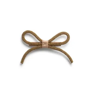 Sprinkle Pearl Bow Clip - Gold | Dainty Pearlized Beads for Any Look | Alligator Clip at the Base | Hair Clip | Hair Accessory for Girls