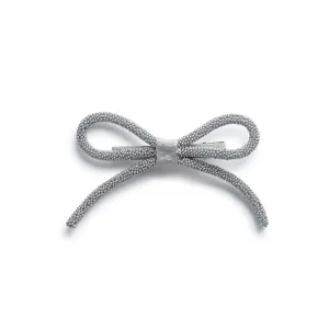 Sprinkle Pearl Bow Clip - Silver | Dainty Pearlized Beads for Any Look | Alligator Clip at the Base | Hair Clip | Hair Accessory for Girls