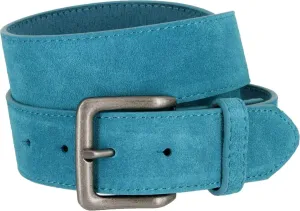 Square Buckle Casual Jean Suede Leather Belt 1 1/2" Wide