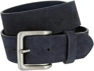 Square Buckle Casual Jean Suede Leather Belt 1 1/2" Wide