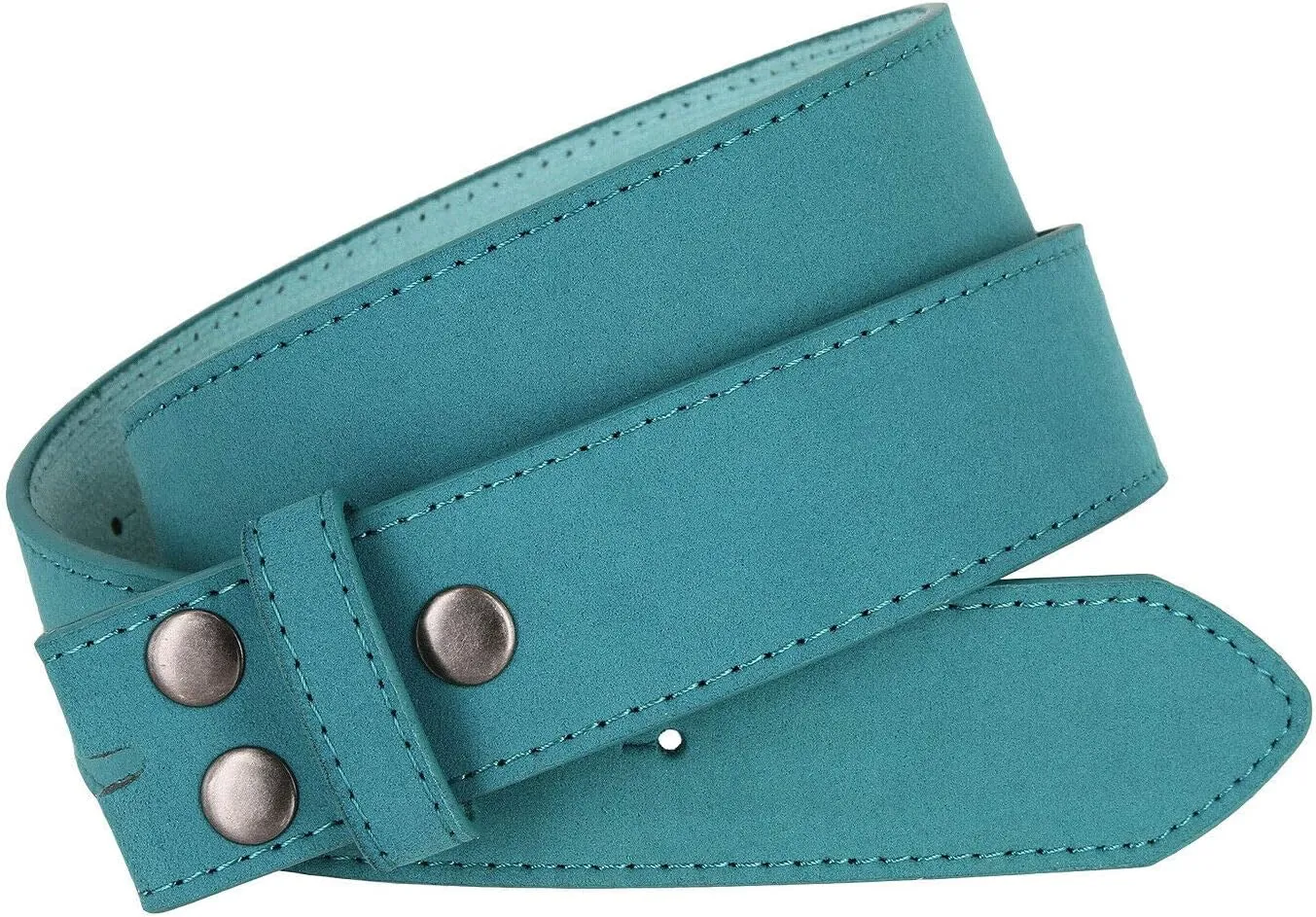 Square Buckle Casual Jean Suede Leather Belt 1 1/2" Wide