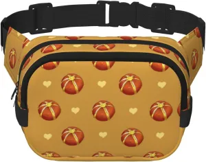 Square Double Layer Waist Bag - Crossbody Bag/Adjustable Strap Chest,for Travel Workout Running print Buttered Bread