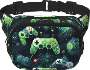 Square Double Layer Waist Bag - Crossbody Bag/Adjustable Strap Chest,for Travel Workout Running print Gamepad Circuit Version