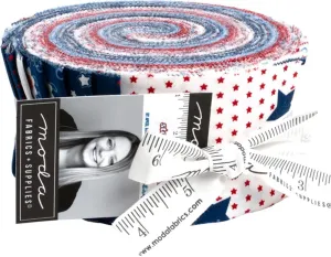 Star Spangled Jelly Roll, 40 2.5-inch x 44-inch Precut Fabric Strips by April Rosenthal
