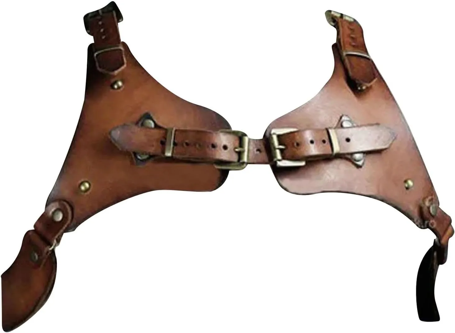 Steampunk Body Chest Harness Costume Accessory PU Leather Retro Shoulder Strap Chest Harness for Dress Up Larp Fantasy Events