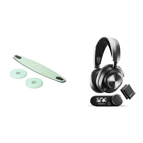 SteelSeries Nova Booster Pack - Mint Nylon Headband   Arctis Nova Pro Wireless Gaming Headset - Premium Hi-Fi Drivers - Active Noise Cancellation - Infinity Power System - ClearCast Gen 2 Mic - PC, PS