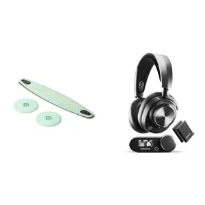 SteelSeries Nova Booster Pack - Mint Nylon Headband   Arctis Nova Pro Wireless Gaming Headset - Premium Hi-Fi Drivers - Active Noise Cancellation - Infinity Power System - ClearCast Gen 2 Mic - PC, PS