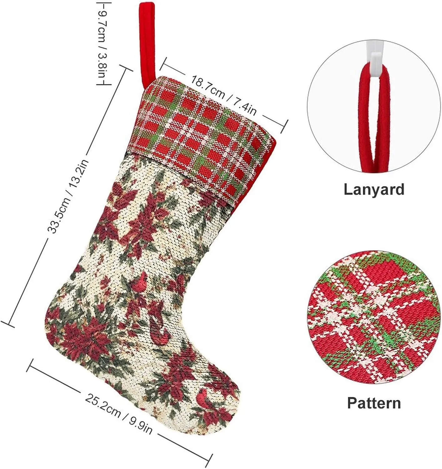 Stevergol_A_Beautiful_red_Cardinal-Patterned_Quilt_Surrounded_b_ad2d2332-3a60-43bd-874a-3c7140fd4300 Christmas Stockings Sequins Xmas Hanging Ornaments Candy Bag for Holiday Party Decor