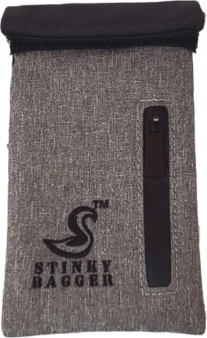 STINKY BAGGER™ Smell Proof Pouch Pocket Size, with Tray (Fits, Exclusive), 2 Zipper Pockets, Odor Proof Bag 3.6in x 6in, No Smell Pouch, Classy Two-Tone