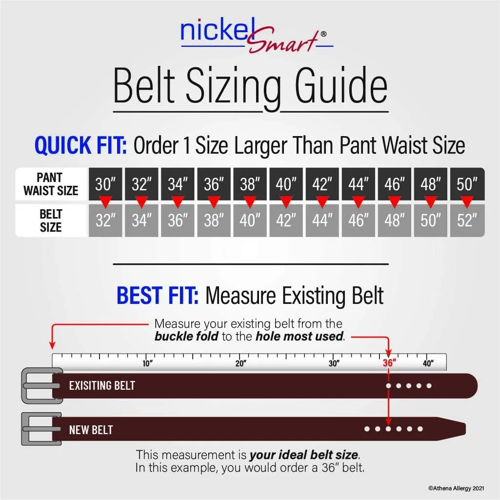 Stone Mountain Brown Belt - USA Made Genuine Top Grain Leather Belt with Certified Nickel Free Buckle