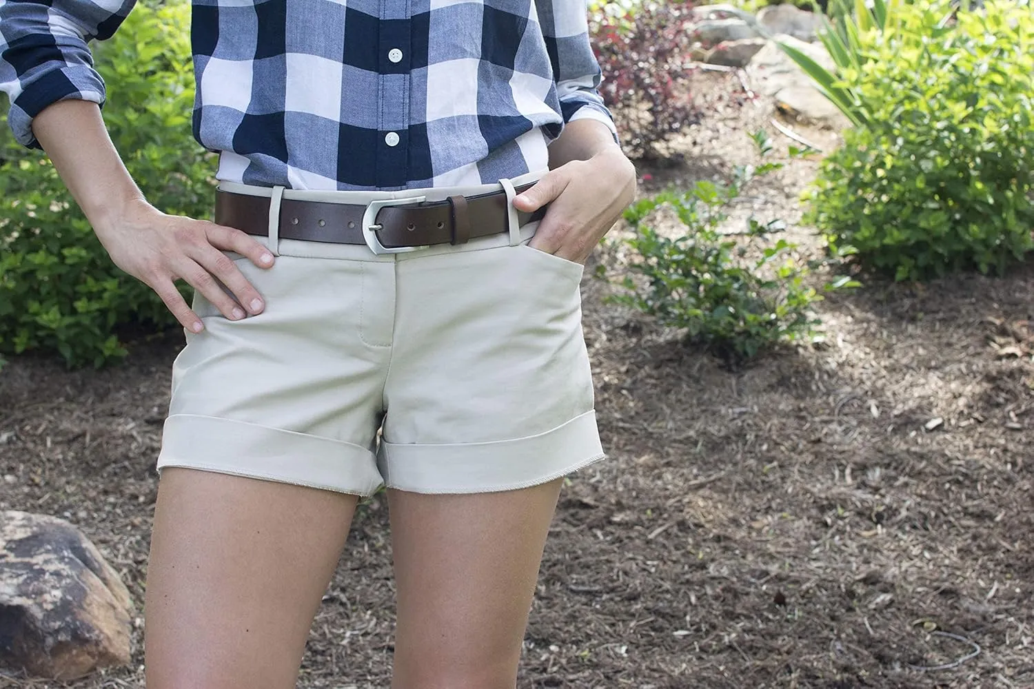 Stone Mountain Brown Belt - USA Made Genuine Top Grain Leather Belt with Certified Nickel Free Buckle