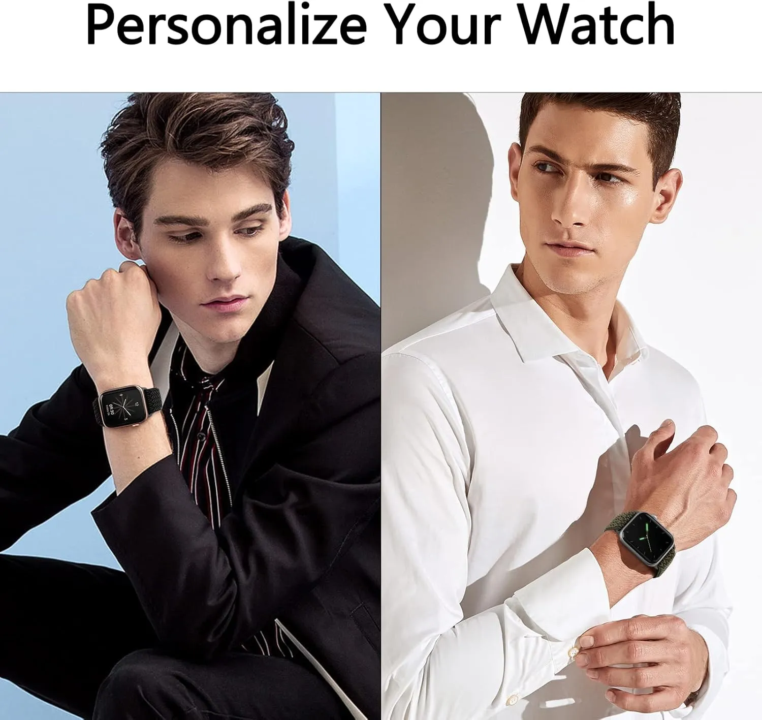 Stretchy Nylon Band Compatible with Apple Watch Band 38mm 40mm 41mm 42mm 44mm 45mm 46mm Women Men, Adjustable Sport Elastic Replacement Strap for iWatch Series 10 9 8 7 6 5 4 3 2 1 SE