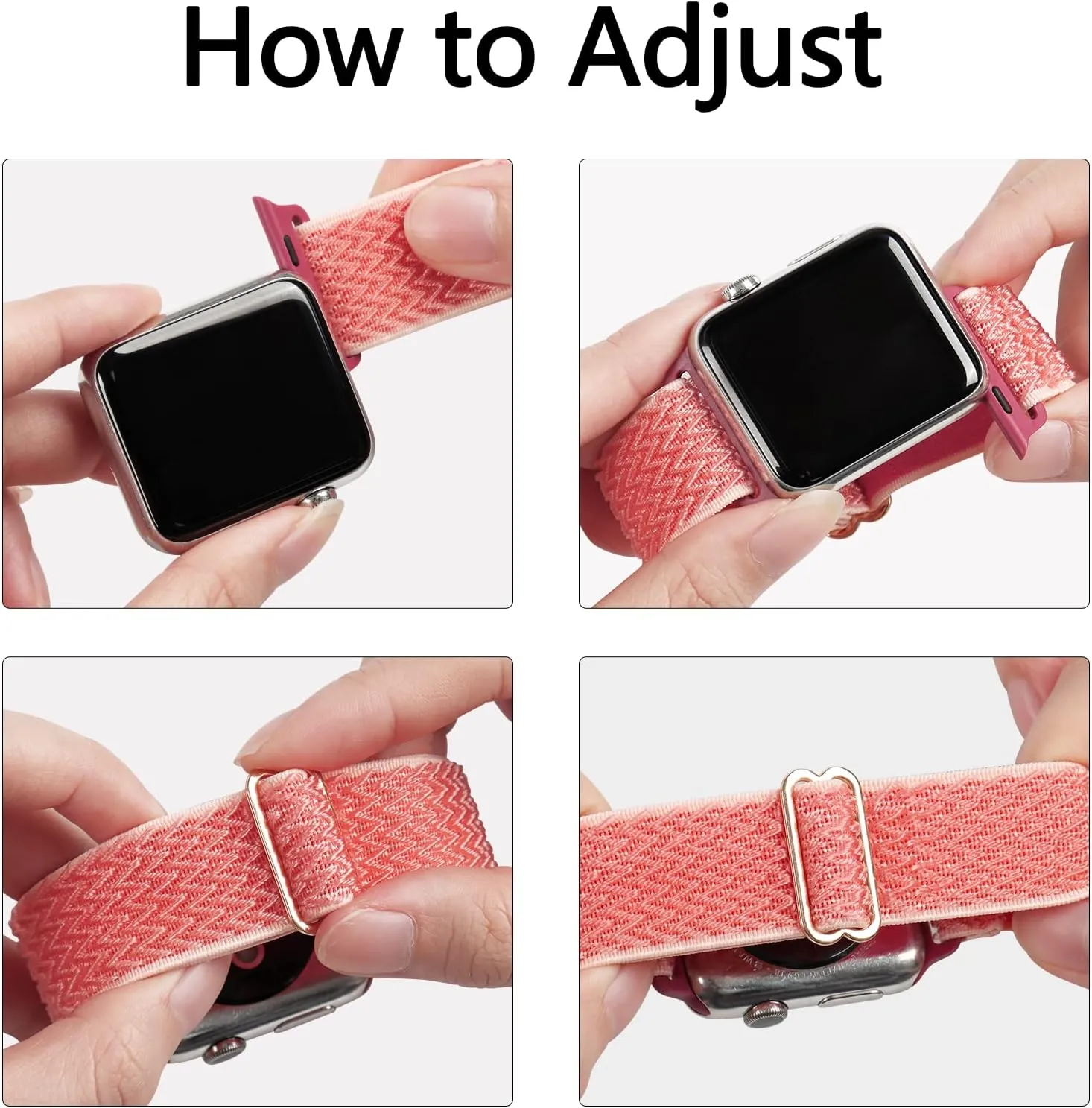 Stretchy Nylon Band Compatible with Apple Watch Band 38mm 40mm 41mm 42mm 44mm 45mm 46mm Women Men, Adjustable Sport Elastic Replacement Strap for iWatch Series 10 9 8 7 6 5 4 3 2 1 SE