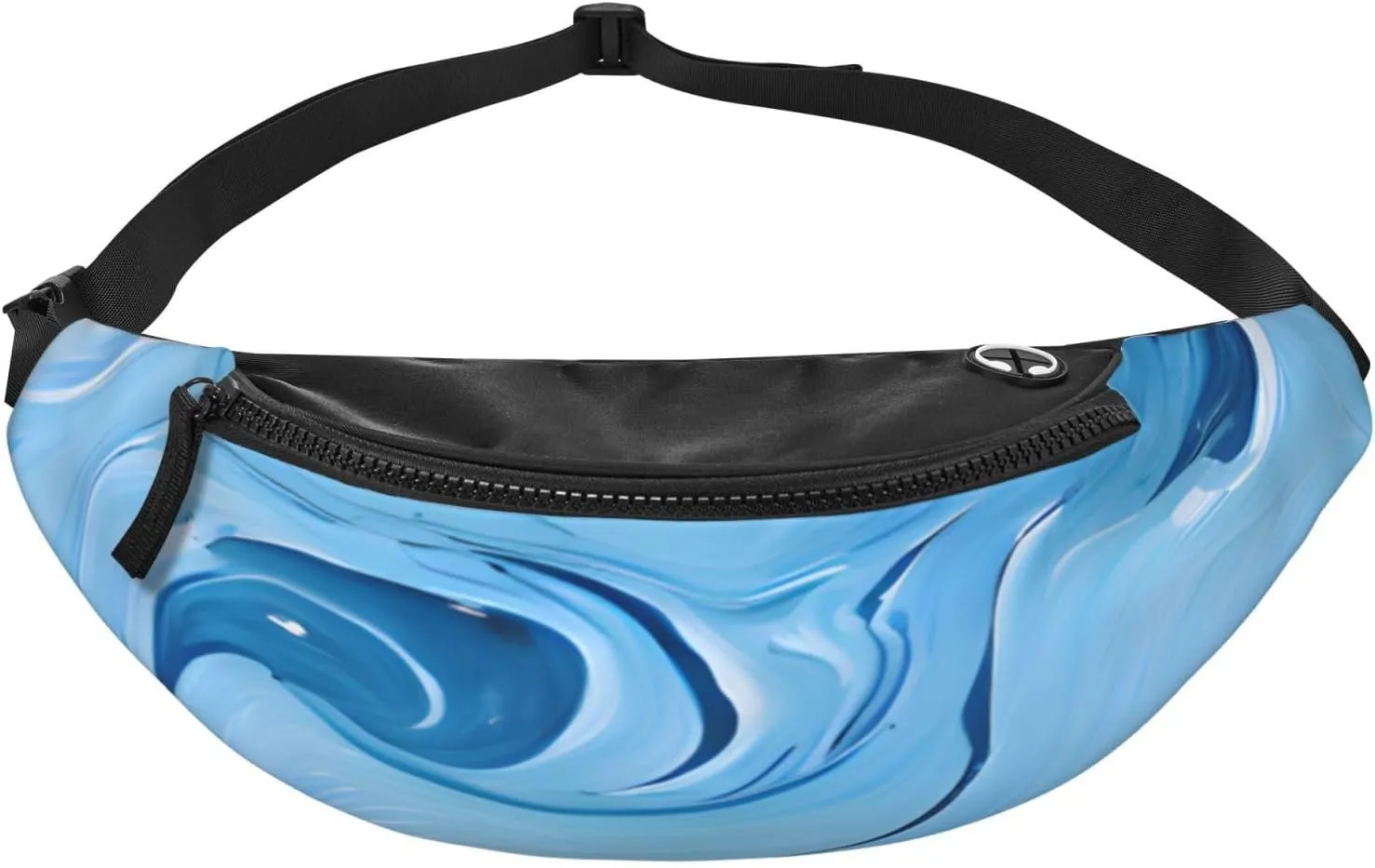 Stylish 3d Blue Art Bumbags Waist Fanny Pack For Women Ladies Men Lightweight Bum Bag With Zip Pockets Adjustable Belt For Dog Walking Running Cycling Hiking Outdoor Sport