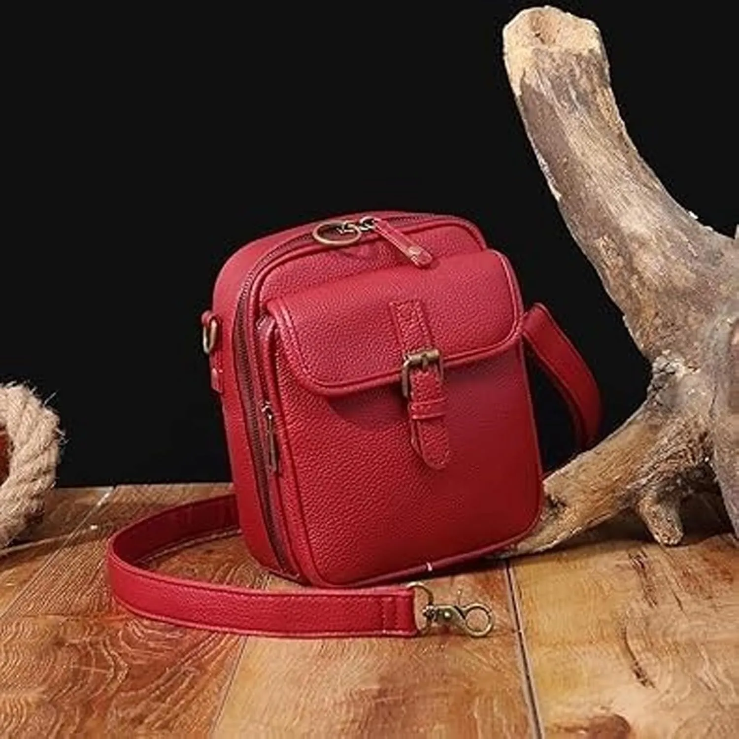 Successivei Crossbody Leather Bag,Urvashi Crossbody Bag Zealburst Vintage Double Layer Large Capacity Mini Cross Bags
