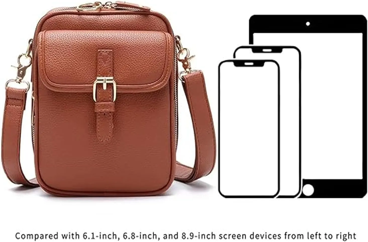 Successivei Crossbody Leather Bag,Urvashi Crossbody Bag Zealburst Vintage Double Layer Large Capacity Mini Cross Bags