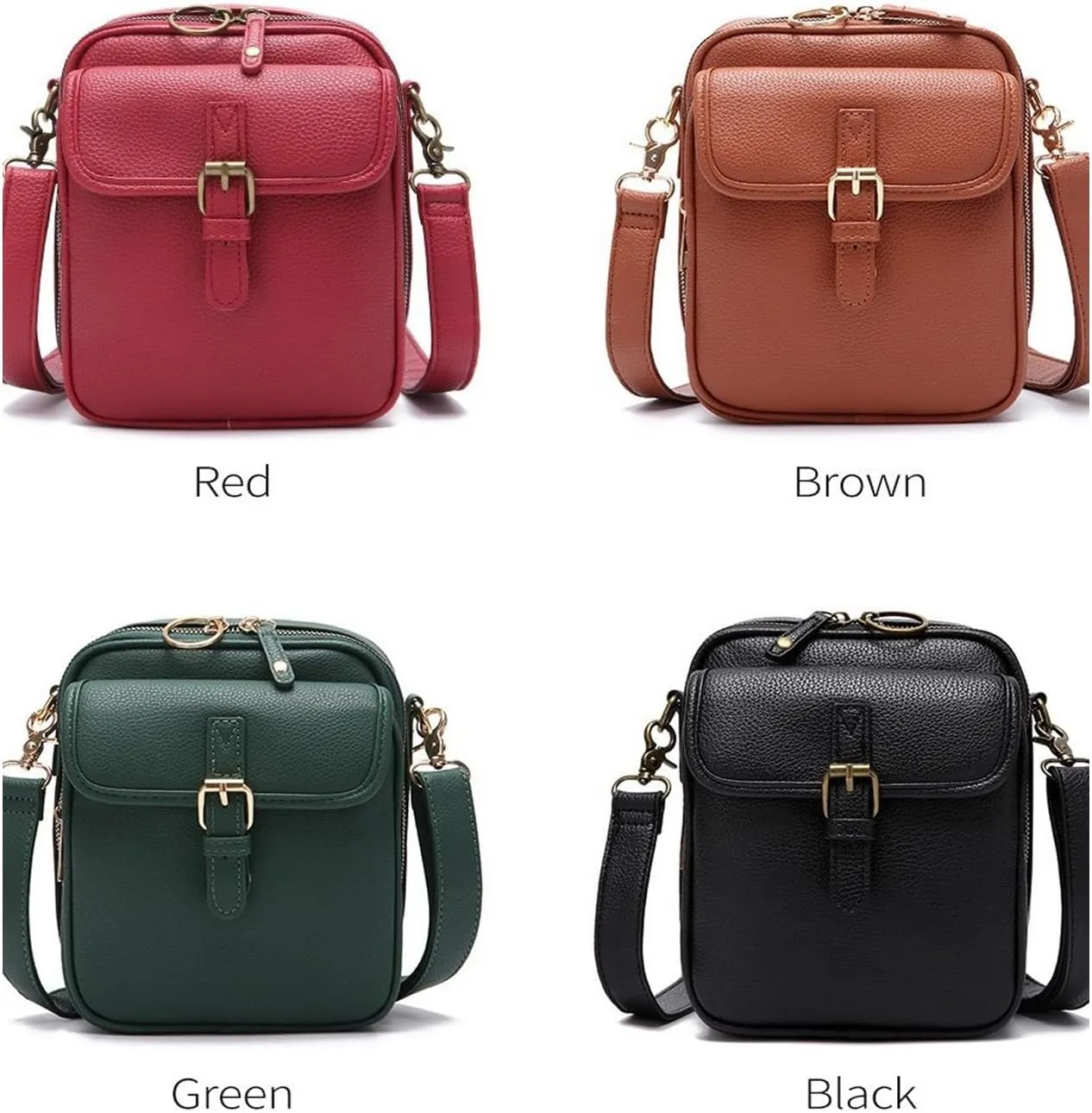 Successivei Crossbody Leather Bag,Urvashi Crossbody Bag Zealburst Vintage Double Layer Large Capacity Mini Cross Bags