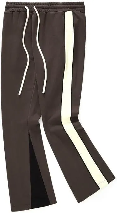 Suede Flare Sweatpants Women Baggy Patchwork Casual 90s Hip Hop Mens Sweat Pants
