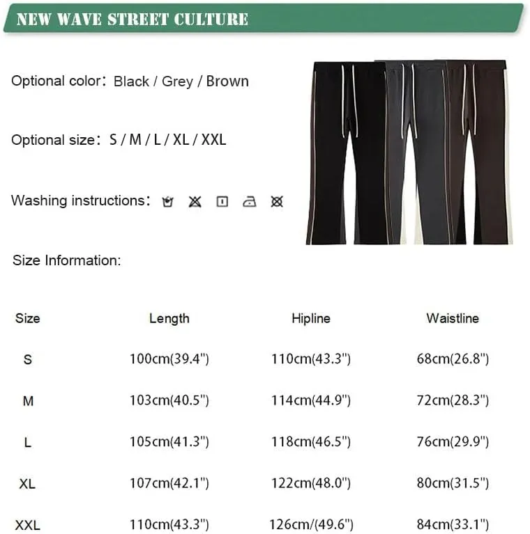 Suede Flare Sweatpants Women Baggy Patchwork Casual 90s Hip Hop Mens Sweat Pants