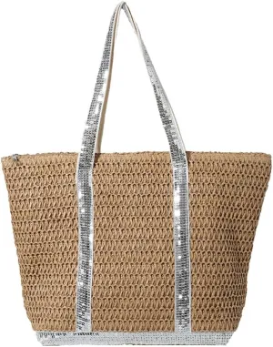 Summer Straw Shoulder Bags for Women Large Capacity Beach Tote Purse Woven Casual Top Handle Handbag Vacation