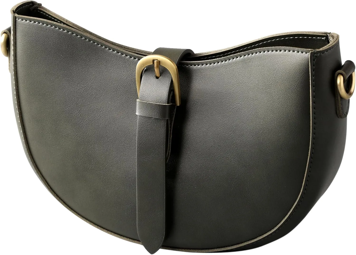 SUNLIGHT LEAVES Vintage Vegan Leather Shoulder Crescent Bag Women Retro Lunar Purse Hobo Satchel Under Arm Purse Lady Handbag