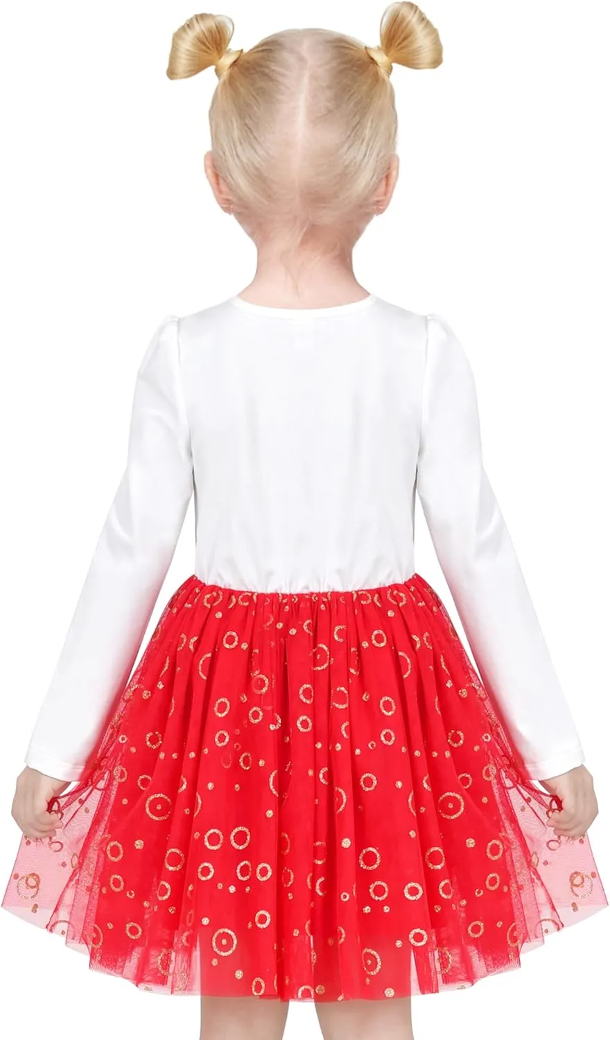 Sunny Fashion Girls Dress Beige Cream Sequin Heart Butterfly Tulle Skirt Long Sleeve