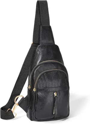 SUOSDEY Black Brown Fanny Bag