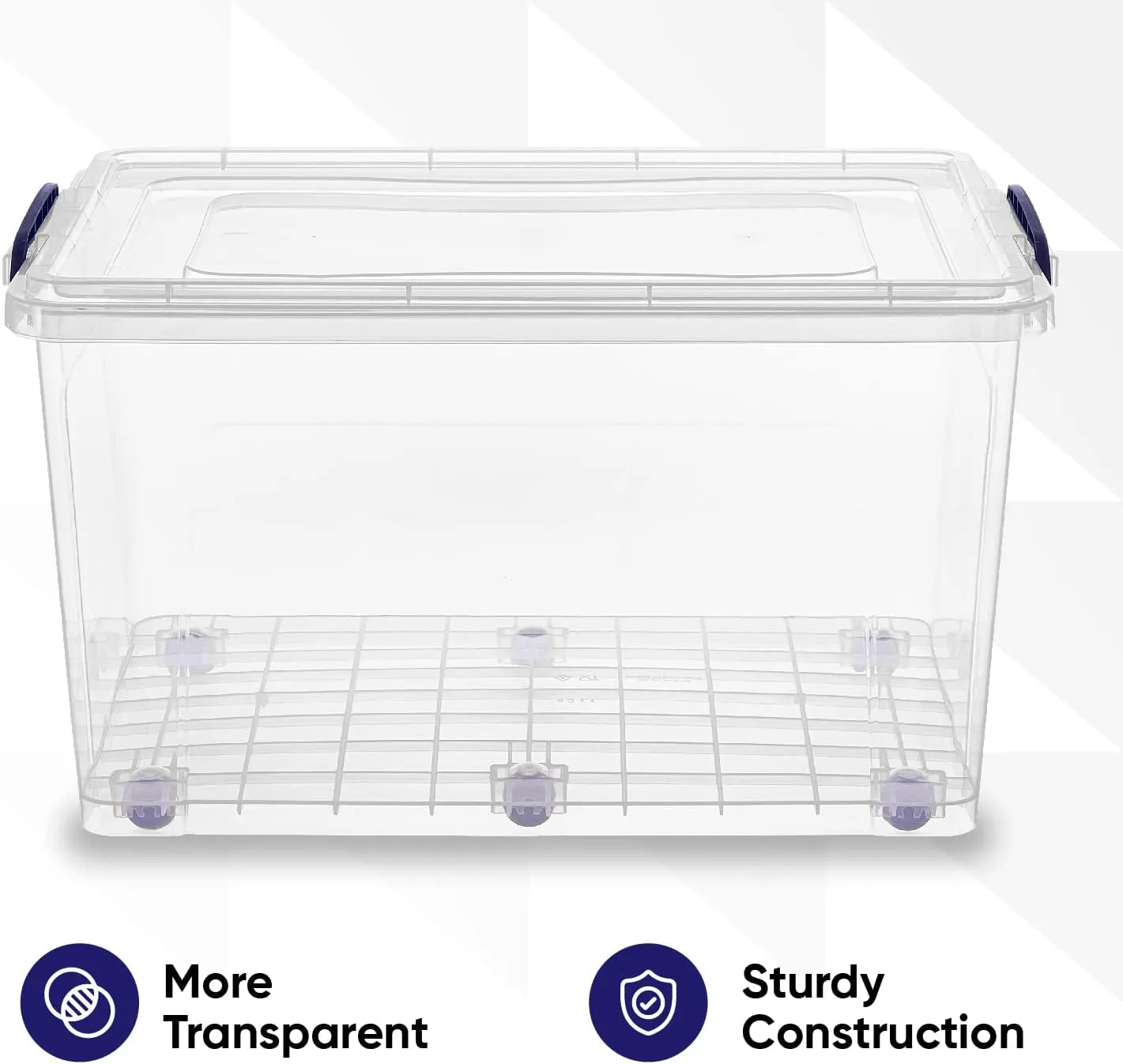 Superio Storage Bins with Lids, Clear Plastic Containers for Organizing, Stackable Totes, BPA Free, Odor Free, Organizer Boxes for Home, and Dorm (2 Pack, 44 Quart)