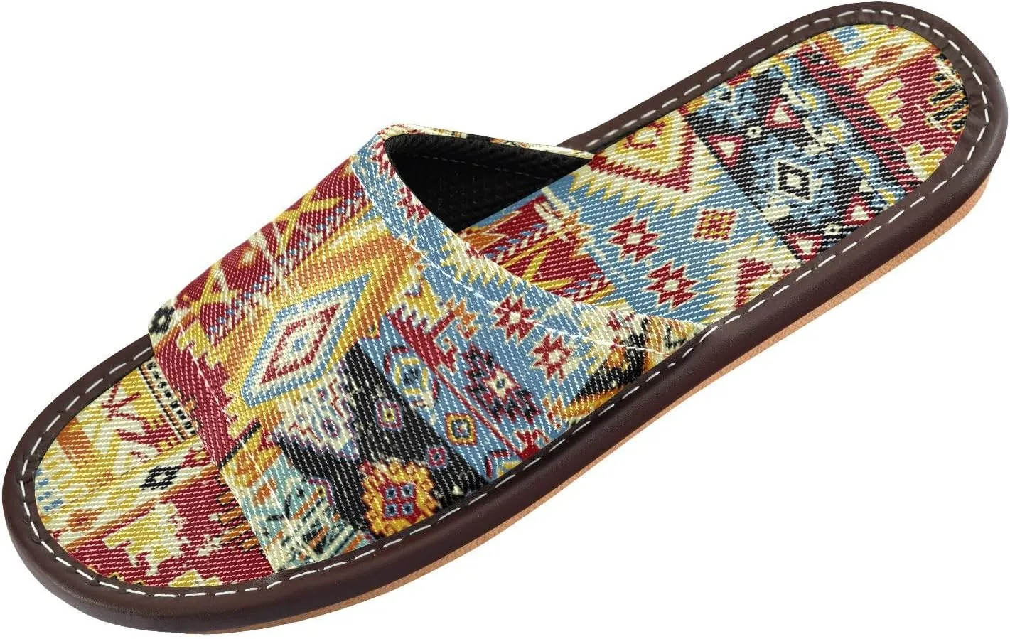 susiyo Slippers for Women Men Ethnic Patchwork Grunge Effect Summer House Slippers
