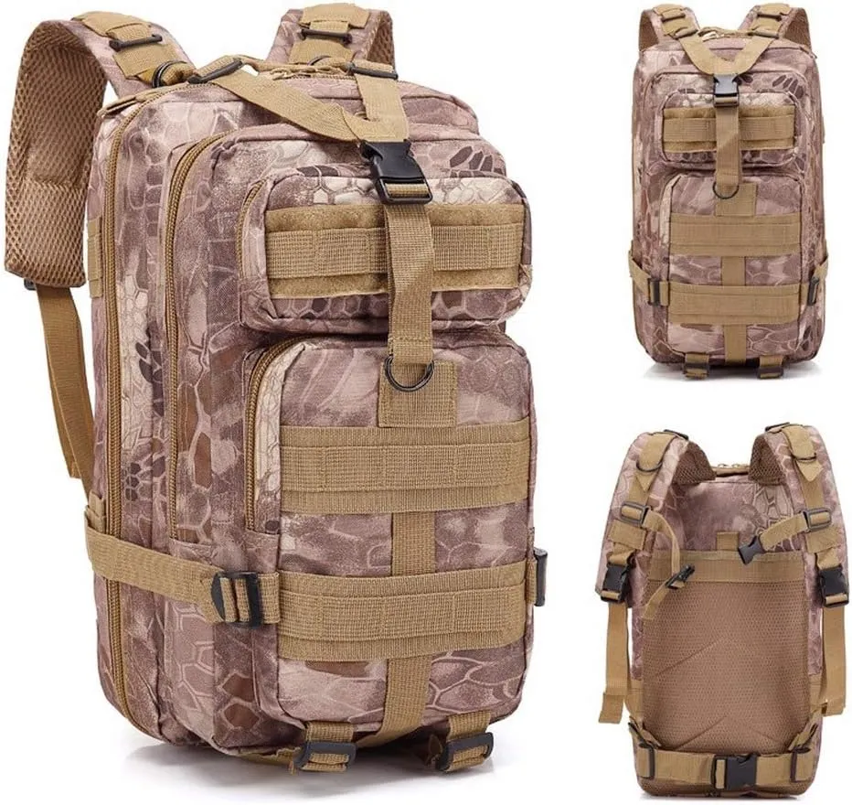 Tactical Backpack Military Army 3P Molle Backpack for Hiking Trekking Camouflage (Python Desert)